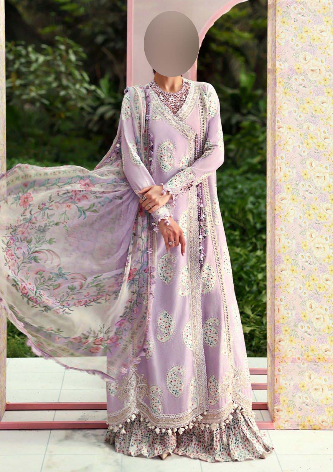 Maria B Digital Printed Lawn 3-Piece with Chiffon Dupatta Unstitched 2DPS101