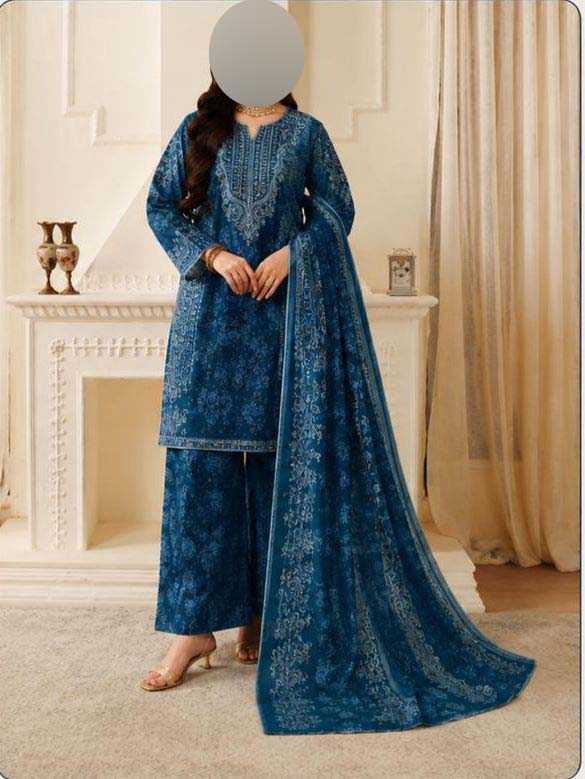 Mohagni Digital Printed Lawn 3-Piece with Ready-to-Wear Chiffon Dupatta Unstitched DPS97