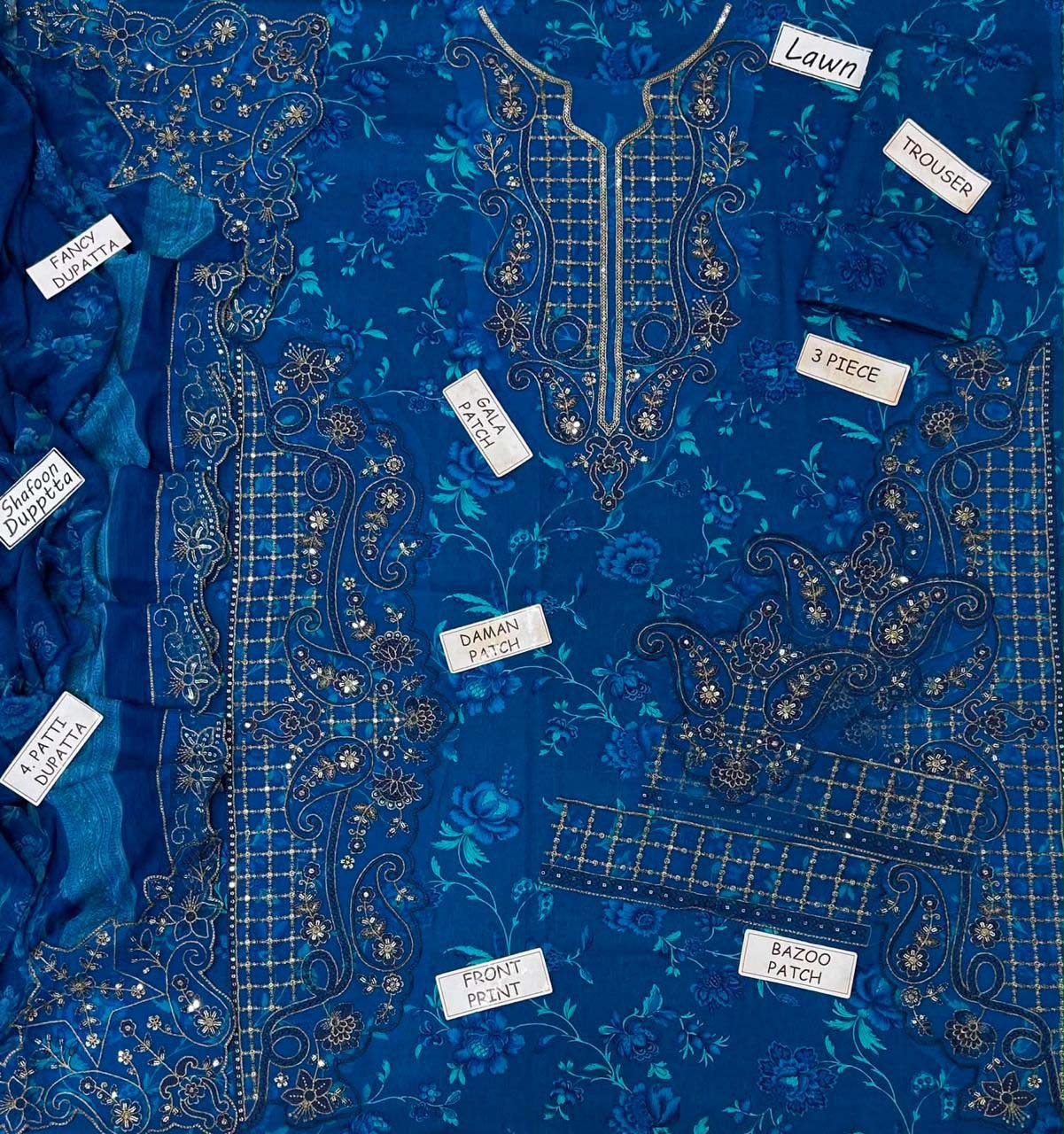 Mohagni Digital Printed Lawn 3-Piece with Ready-to-Wear Chiffon Dupatta Unstitched DPS97