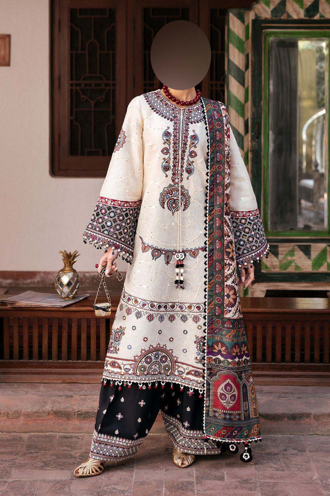 Jazmin Heavy Embroidered Lawn 3-Piece with Digital Printed Monark Dupatta Unstitched DPS105