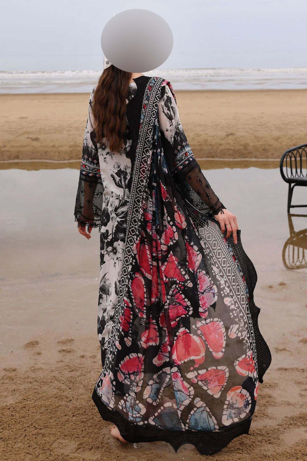 Nureh Digital Printed Lawn 3-Piece with Chiffon Dupatta Unstitched NF61