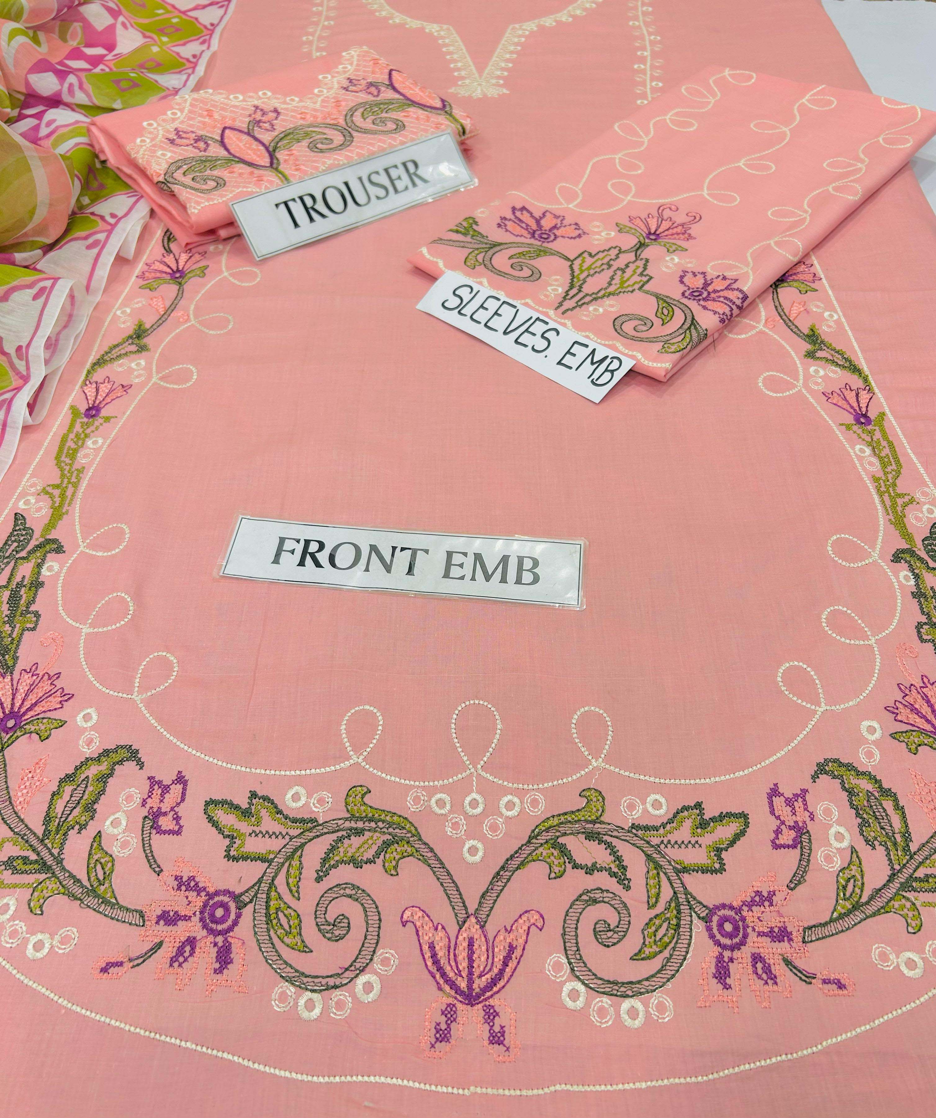 Premium Air-Jet Lawn 3-Piece with Swiss Voile Dupatta Unstitched NF60