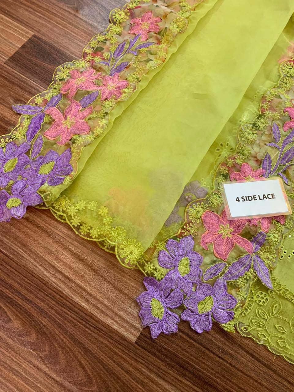 Elaf Chikankari Cotton 3-Piece unstitched Suit with Organza Dupatta KSA72