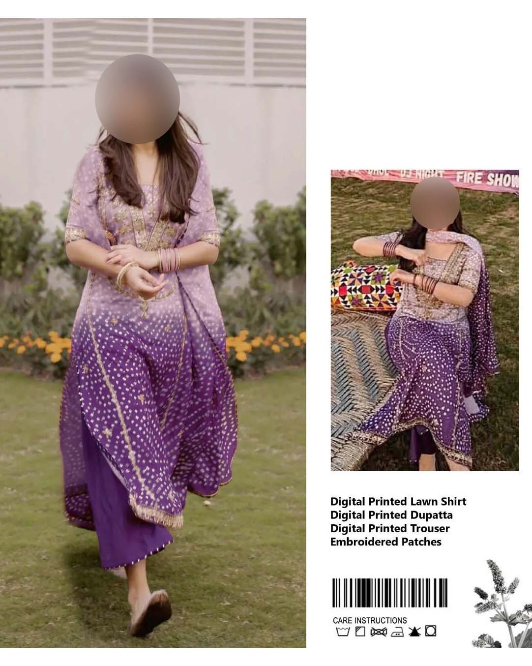 Printed Lawn 3-Piece Suit with Chiffon Dupatta KS79MX01