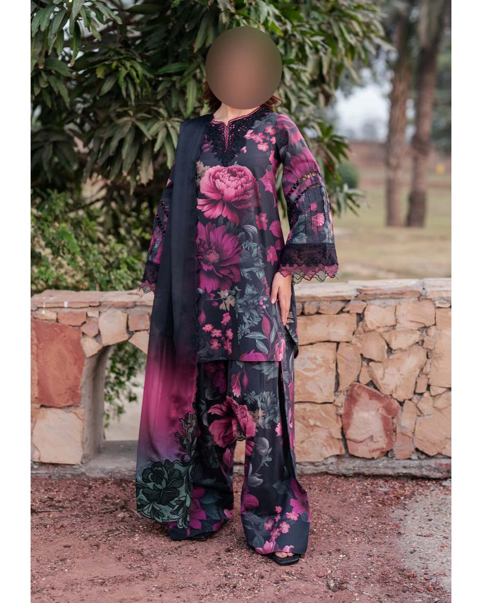 Printed Lawn 3-Piece Suit with Chiffon Dupatta KS79MX013