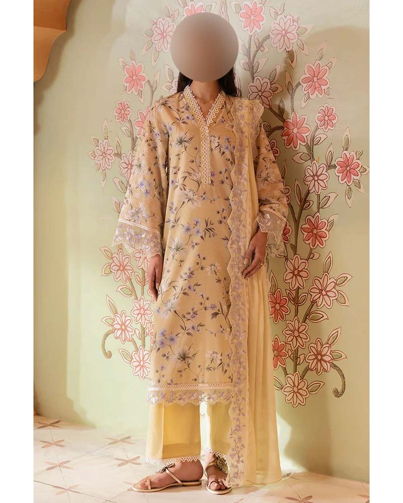 Printed Lawn 3-Piece Suit with Chiffon Dupatta KS79MX022
