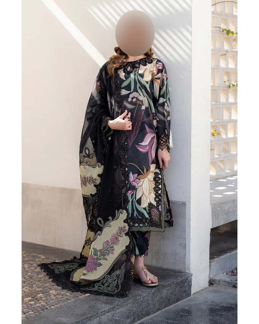 Printed Lawn 3-Piece Suit with Chiffon Dupatta KS79MX023