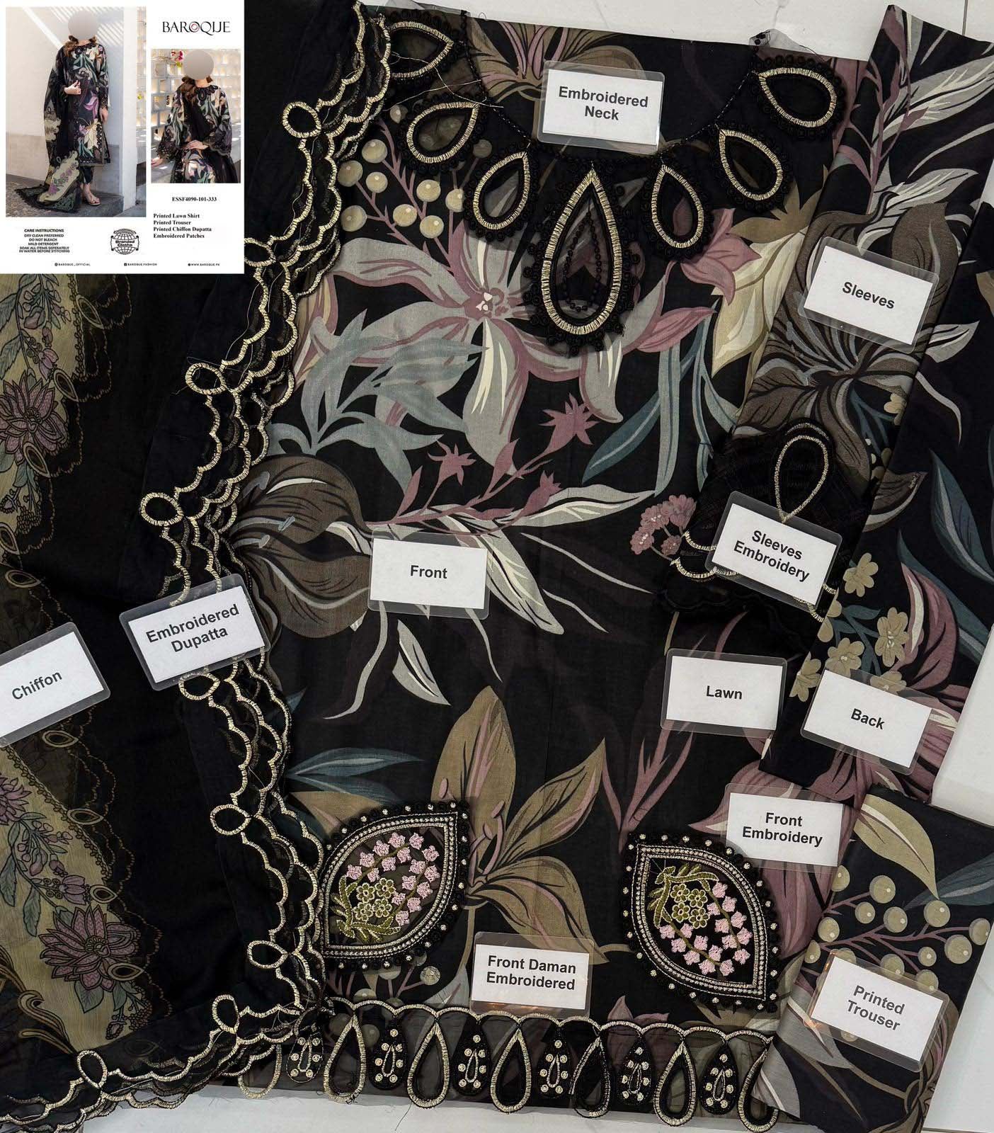 Printed Lawn 3-Piece Suit with Chiffon Dupatta KS79MX023