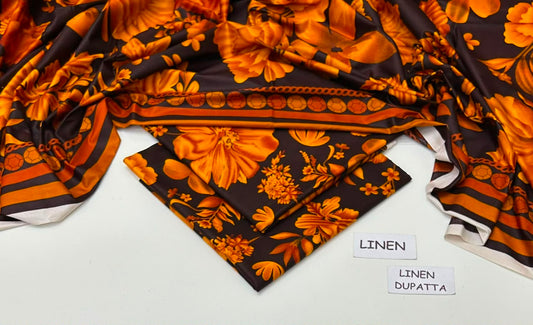 Premium Digital Printed Linen 3-Piece Suit 220-1