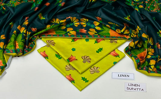 Premium Digital Printed Linen 3-Piece Suit 220-3