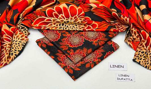 Premium Digital Printed Linen 3-Piece Suit 220-10