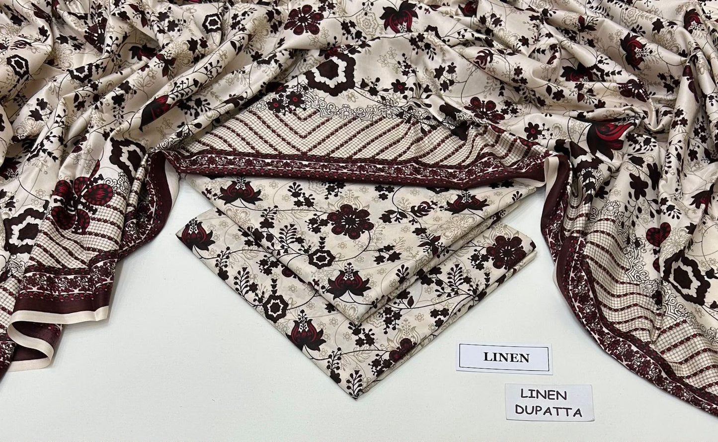 Premium Digital Printed Linen 3-Piece Suit 220-13