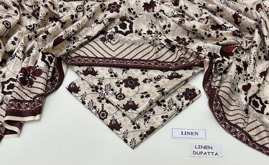Premium Digital Printed Linen 3-Piece Suit 220-13