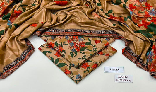 Premium Digital Printed Linen 3-Piece Suit 220-22