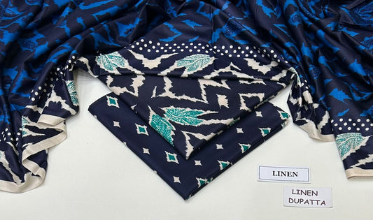 Premium Digital Printed Linen 3-Piece Suit 220-24
