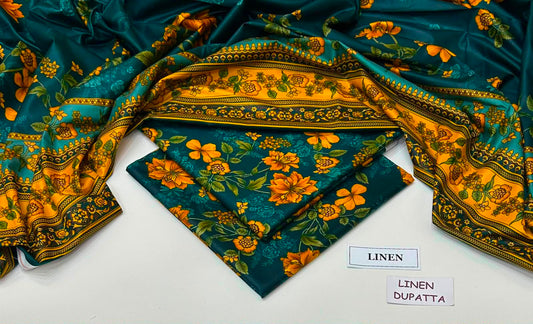 Premium Digital Printed Linen 3-Piece Suit 220-27
