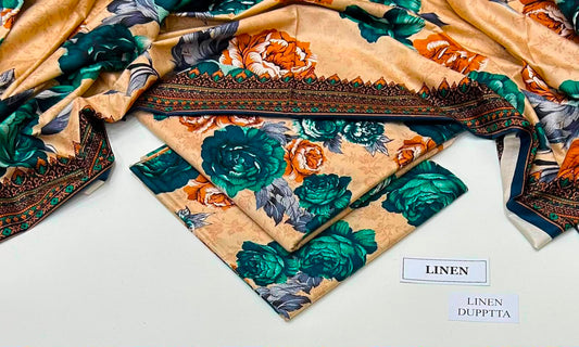 Premium Digital Printed Linen 3-Piece Suit 220-28