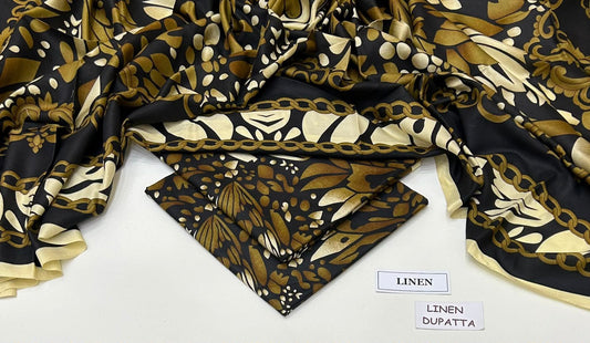 Premium Digital Printed Linen 3-Piece Suit 220-29