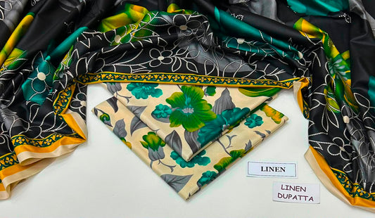 Premium Digital Printed Linen 3-Piece Suit 220-31