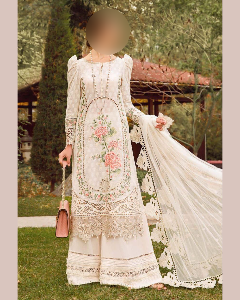 Maria B 3-Piece Luxury Embroidered Chikankari Lawn Suit 80MX002