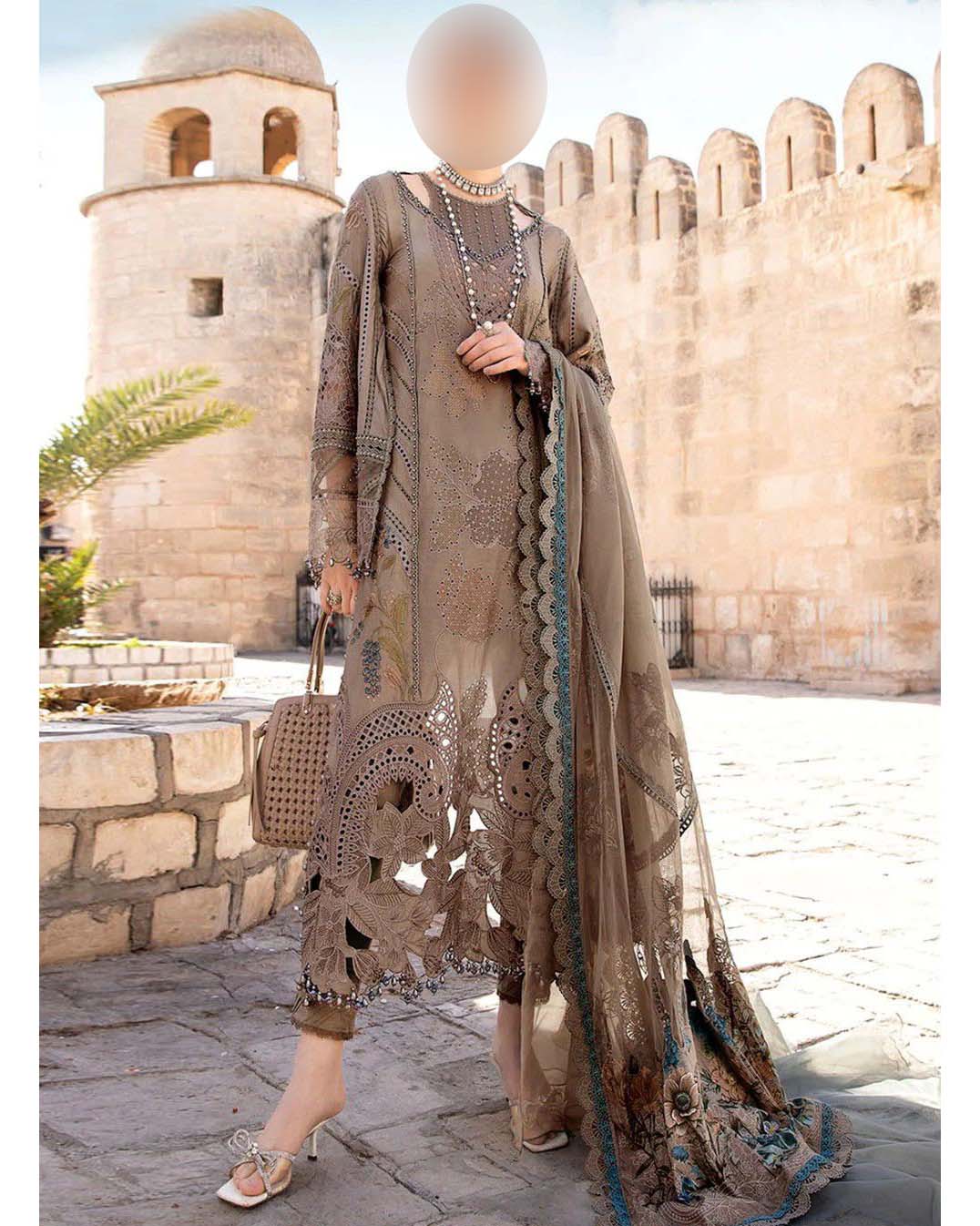 Maria B 3-Piece Luxury Embroidered Chikankari Lawn Suit MX8101