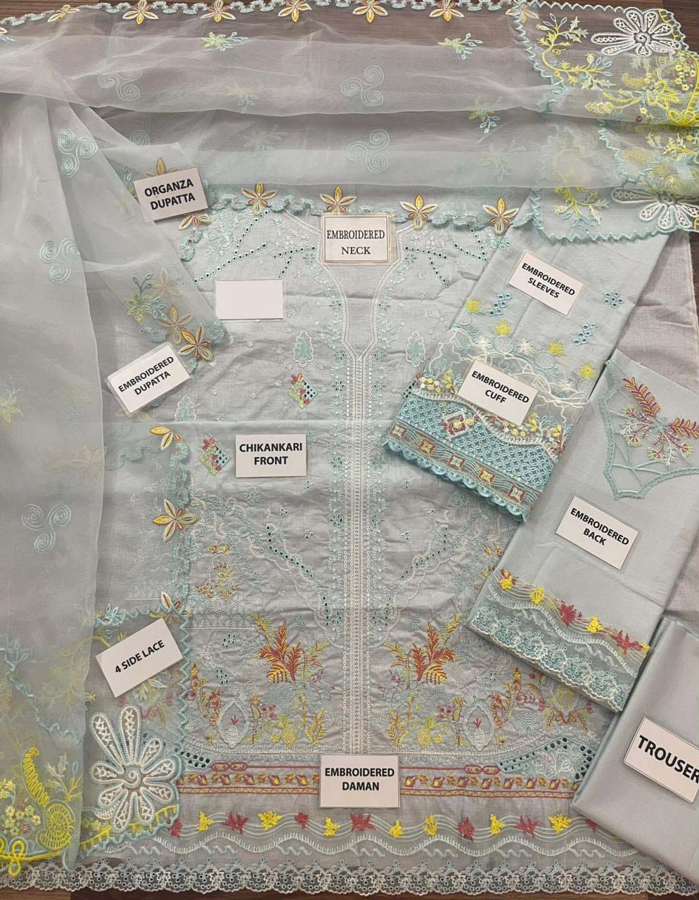 Qalamkar Luxury Chikankari Lawn 3-Piece Unstitched Suit 81MX001