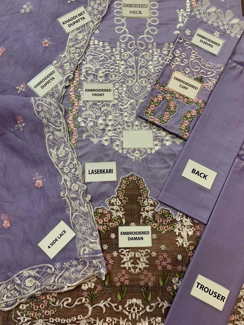 Elaaf Luxury Chikankari Lawn 3-Piece Unstitched Suit