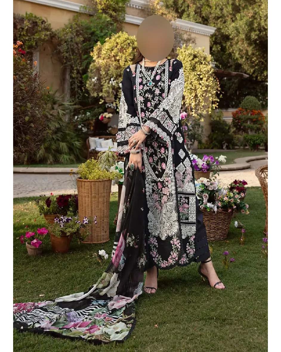 Elaf 3-Piece Luxury Embroidered Chikankari Lawn Suit 81MX0041