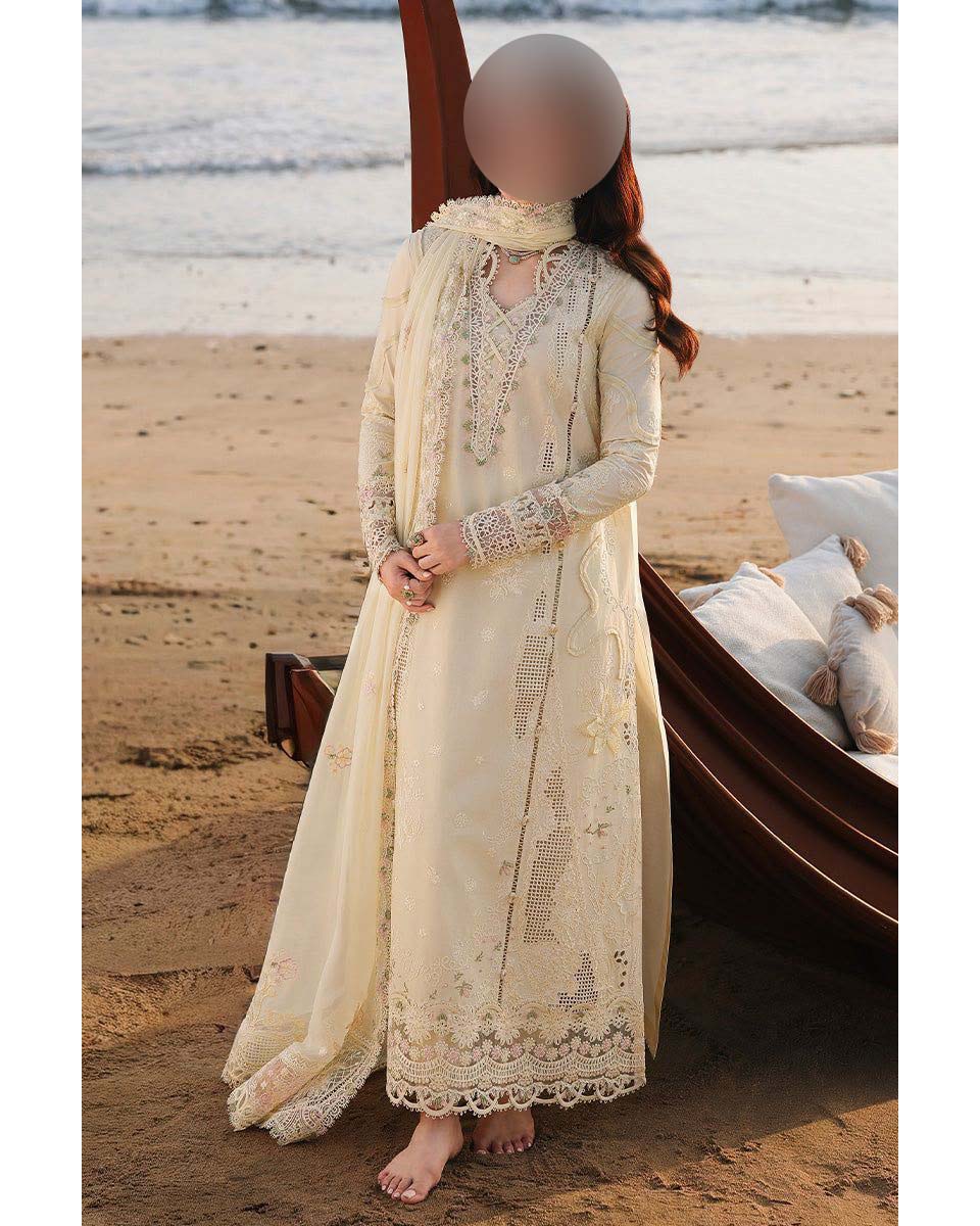Qalamkar 3-Piece Luxury Embroidered Chikankari Lawn Suit 81MX0012