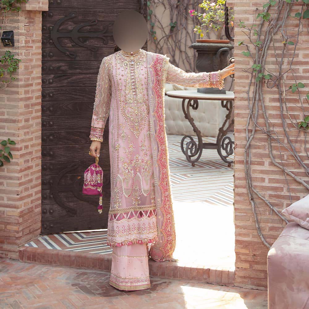 Afrozeh Bridal Collection Organza 3-Piece with Embroidered Dupatta Unstitched UP64
