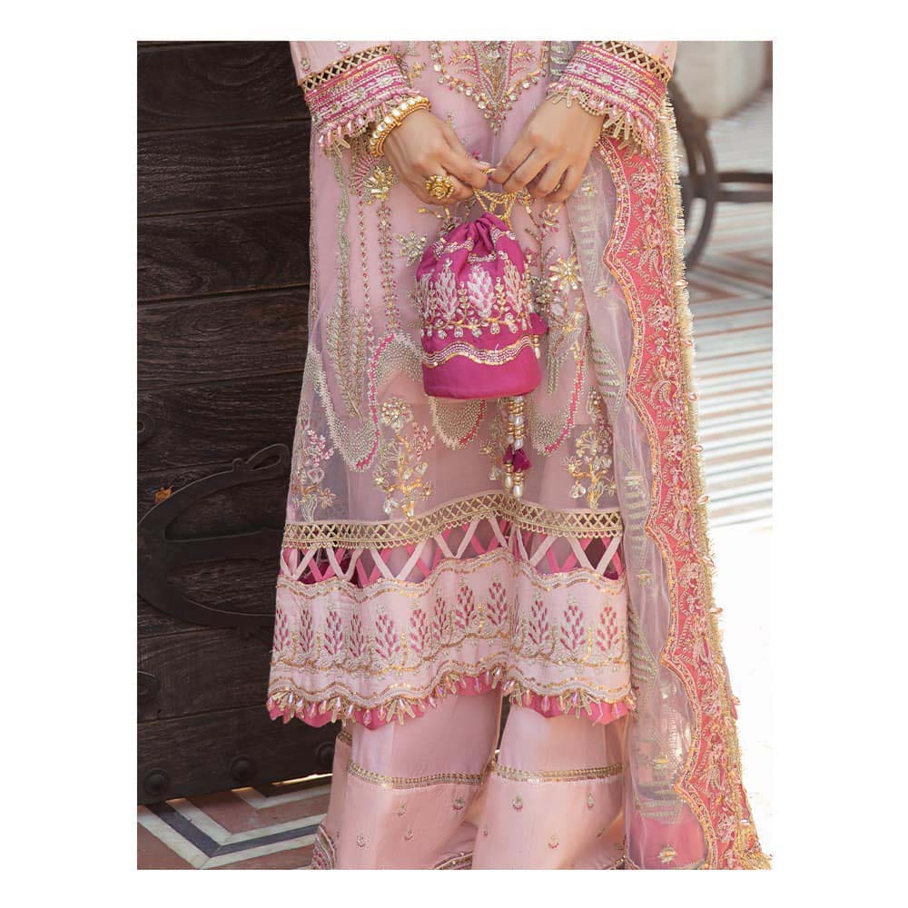 Afrozeh Bridal Collection Organza 3-Piece with Embroidered Dupatta Unstitched UP64
