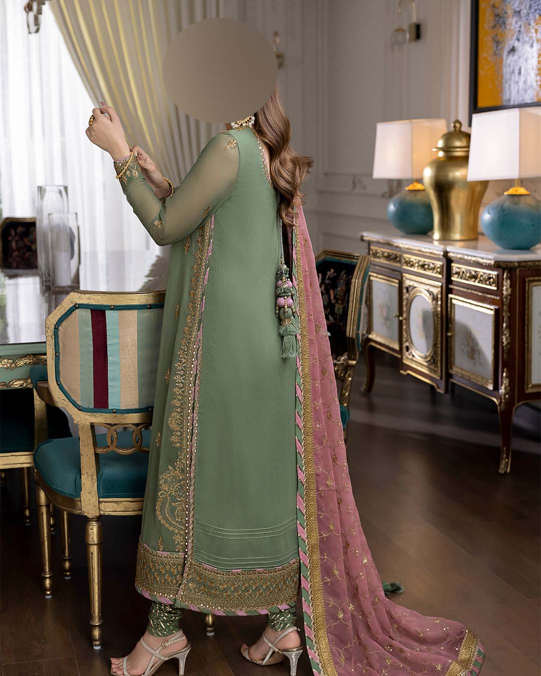 Asim Jofa Heavy Embroidered Chiffon 3-Piece Suite Unstitched UP104