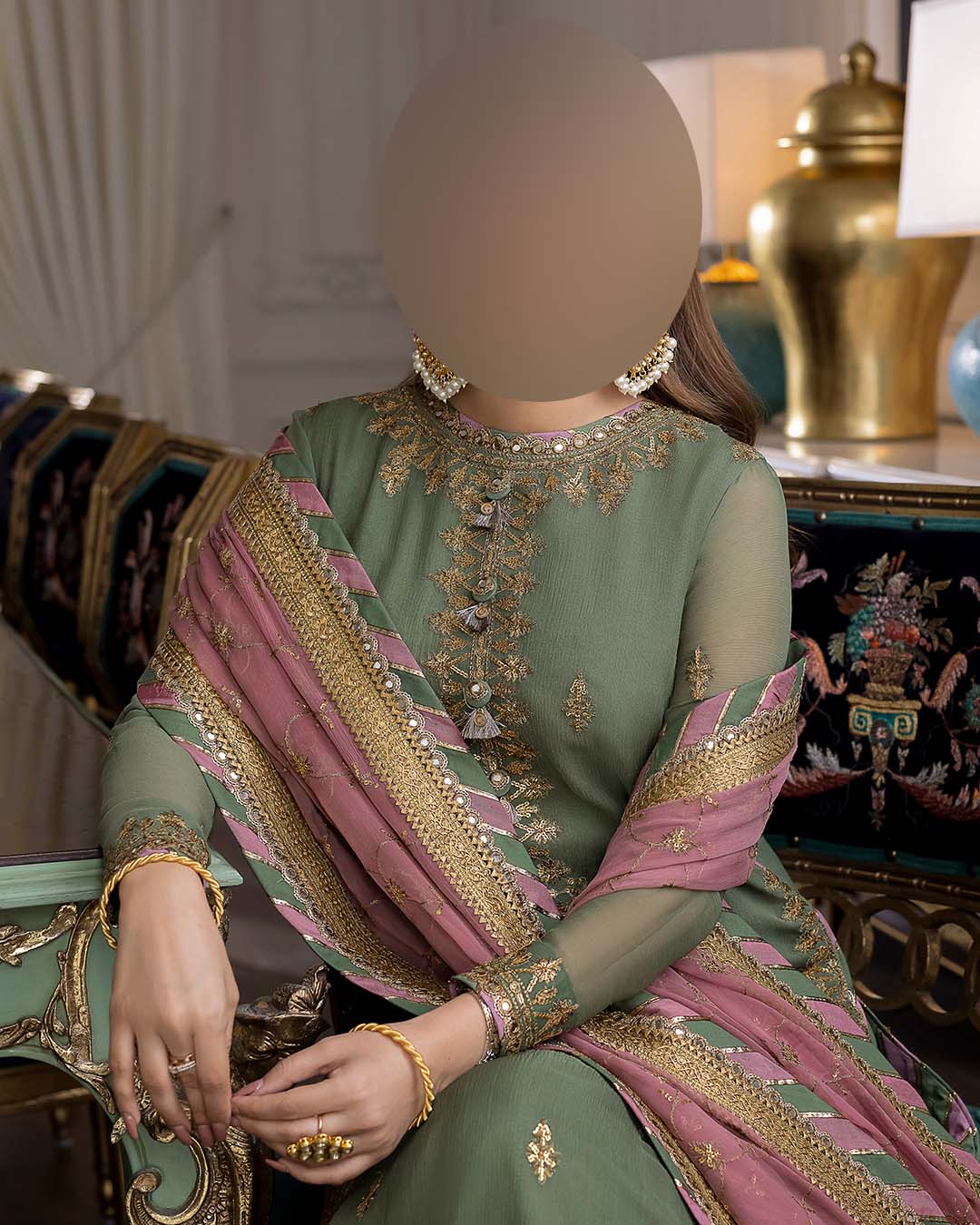 Asim Jofa Heavy Embroidered Chiffon 3-Piece Suite Unstitched UP104