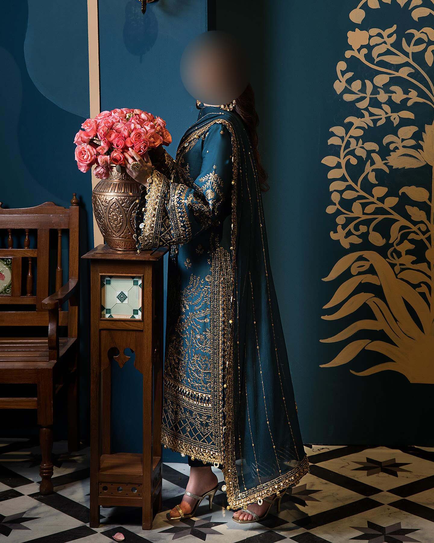 Asim Jofa Sequence Embroidered Chiffon 3-Piece with Malai Trouser Unstitched UP56