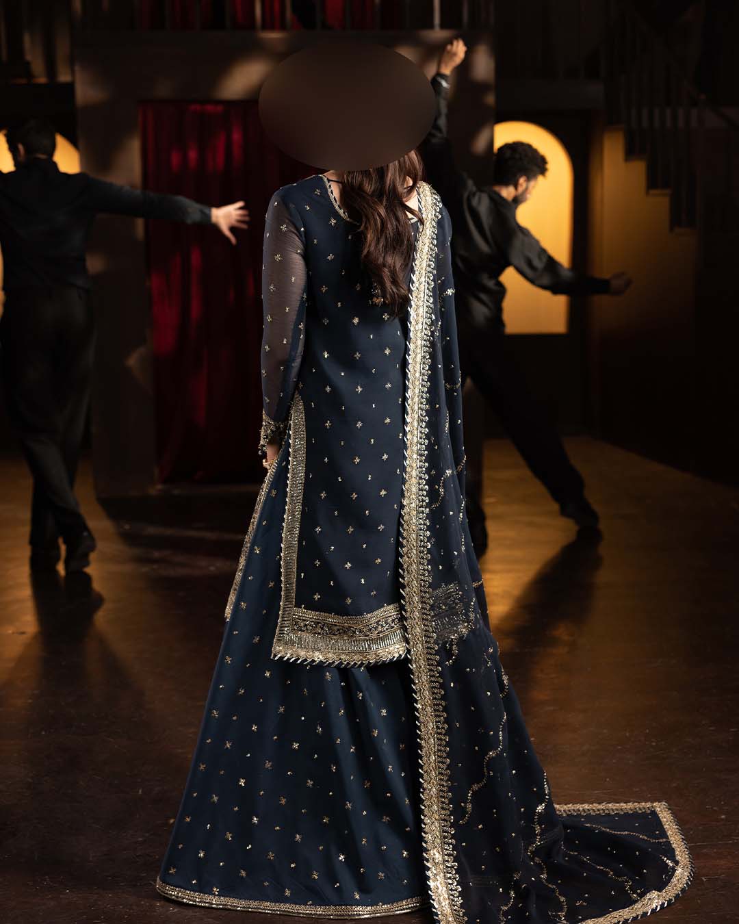 Asim Jofa Chiffon Heavy Embroidered Gharara 3-Piece Stitched Suit UP253