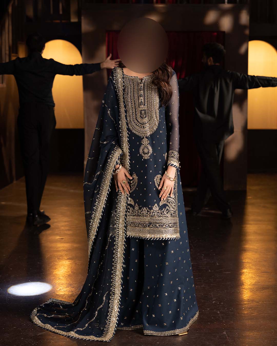 Asim Jofa Chiffon Heavy Embroidered Gharara 3-Piece Stitched Suit UP253