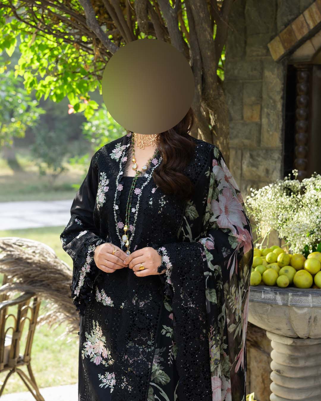 Elaf Heavy Embroidered Lawn 3-Piece with Digital Printed Monark Dupatta Unstitched DPS104