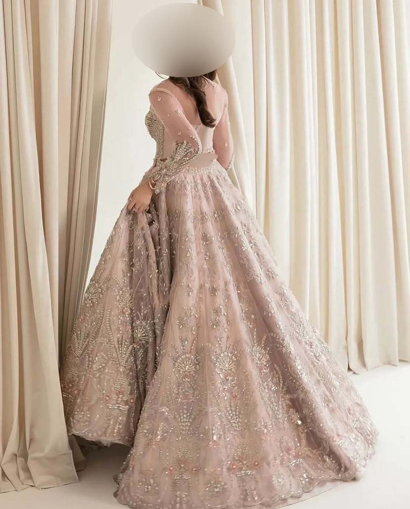 Maria B Luxury Net Frock 3-Piece with Heavy Embroidered Dupatta Unstitched UP203