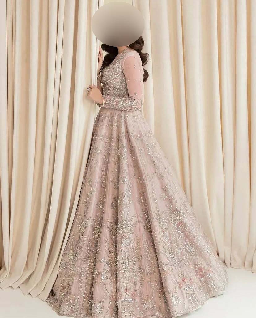 Maria B Luxury Net Frock 3-Piece with Heavy Embroidered Dupatta Unstitched UP203