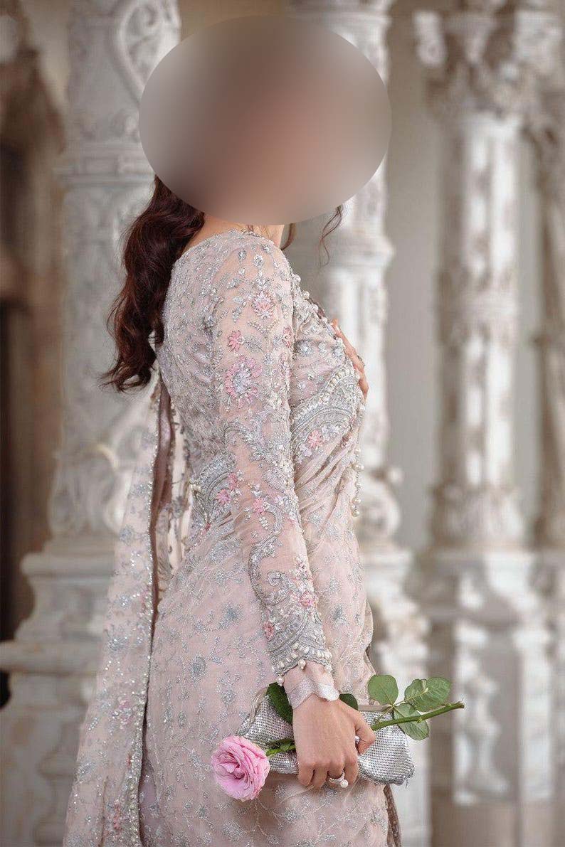 Maria B Exclusive Heavy Embroidered Net Saree with Silk Petticoat UP30