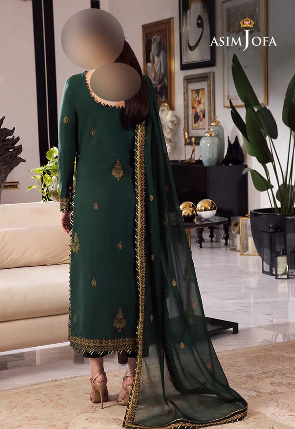 Asim Jofa Heavy Embroidered Chiffon 3-Piece Suite Unstitched UP88