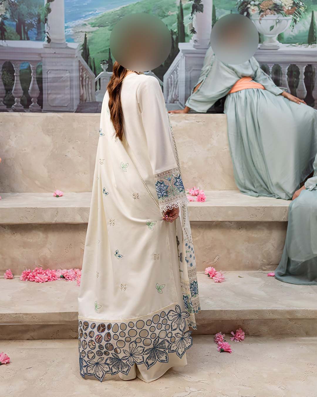 Mahnur Luxury Cotton Lawn Chikankari Embroidered 3-Piece Unstitched UP375