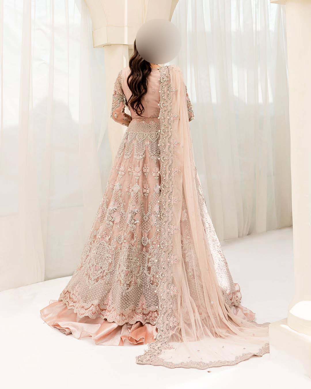 Maria B Couture Luxury Net Maxi 3-Piece with Embroidered Dupatta & Silk Trouser Unstitched UP227