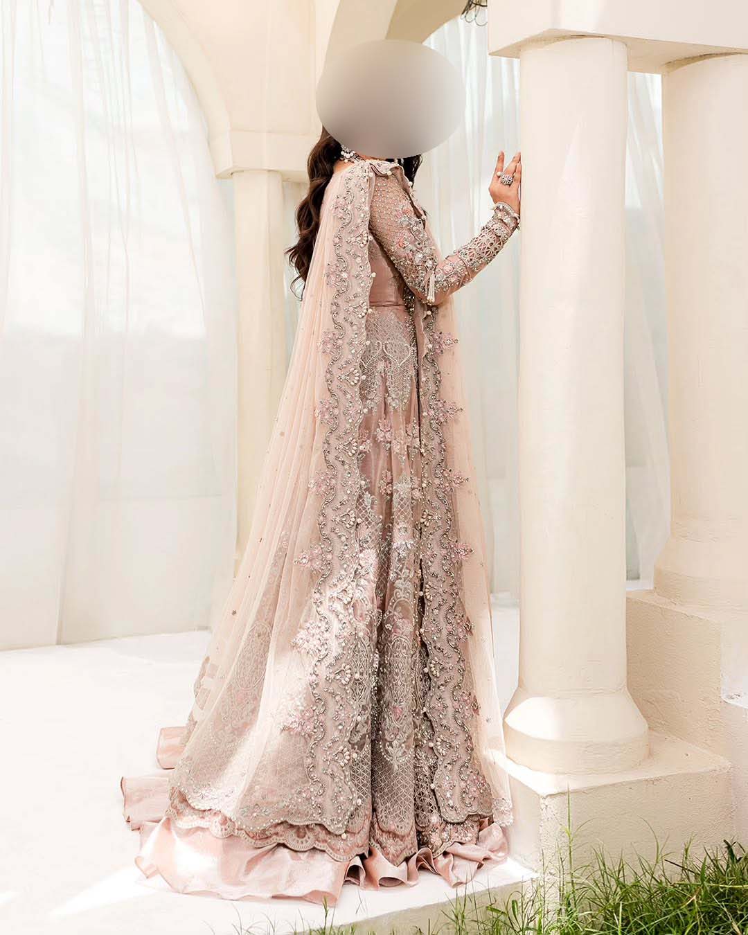 Maria B Couture Luxury Net Maxi 3-Piece with Embroidered Dupatta & Silk Trouser Unstitched UP227