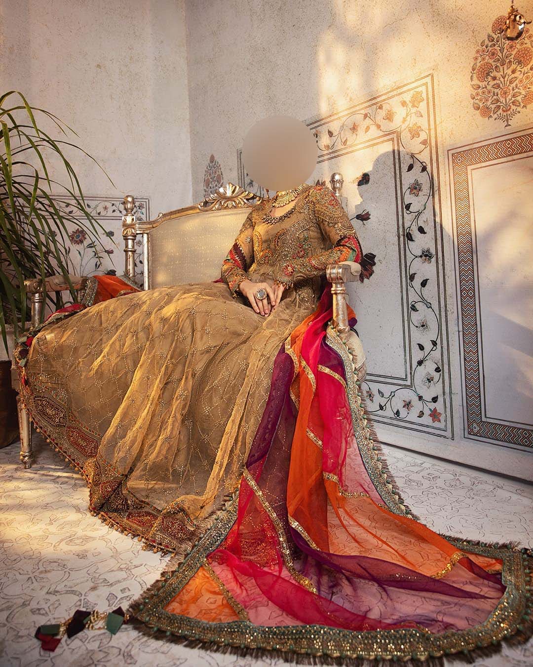 Maria B Luxury Organza Frock 3-Piece with Heavy Embroidered Dupatta Unstitched UP201