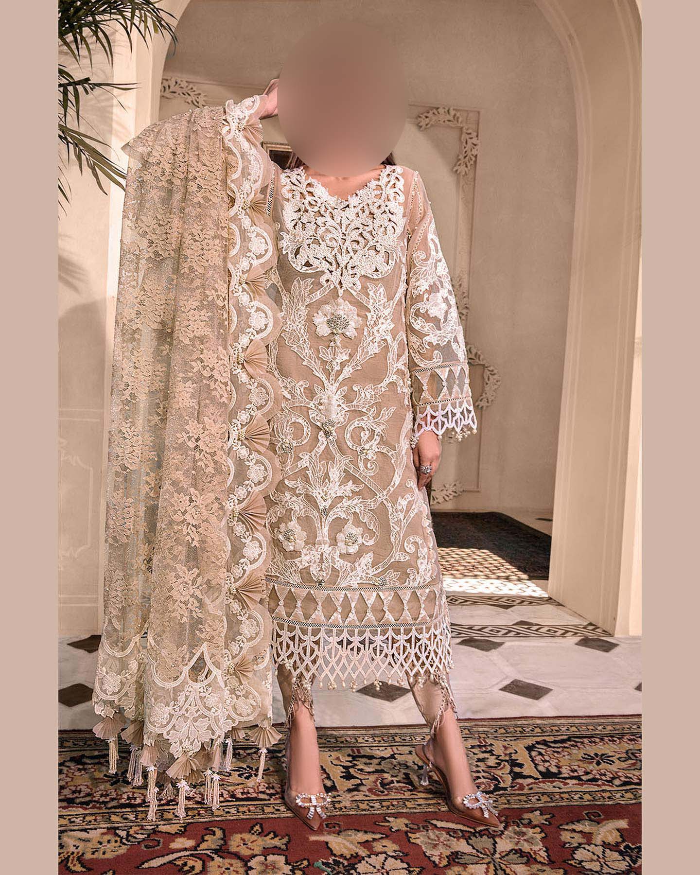 Maria B Organza Heavy Embroidered 3-Piece Suite Unstitched UP171