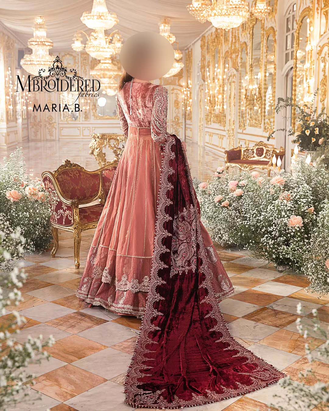 Maria B Heavy Embroidered Net 3-Piece Unstitched UP120