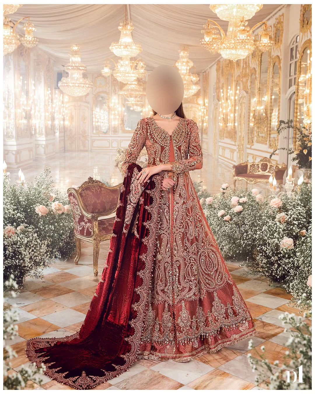 Maria B Heavy Embroidered Net 3-Piece Unstitched UP120