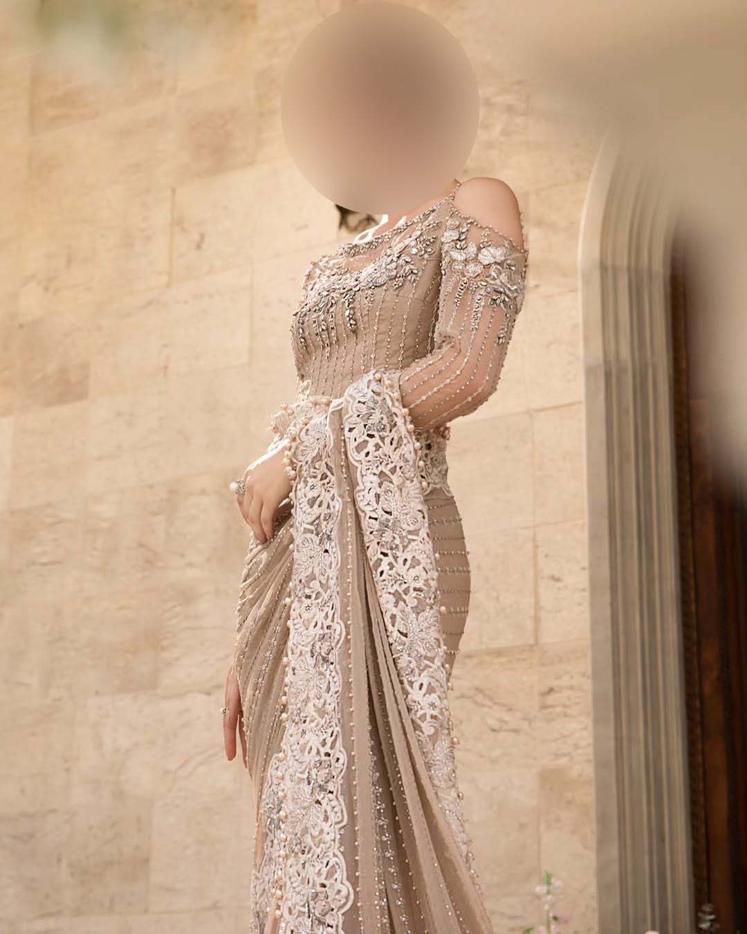 Maria B Luxury Heavy Embroidered Net Saree with Silk Petticoat Unstitched UP204