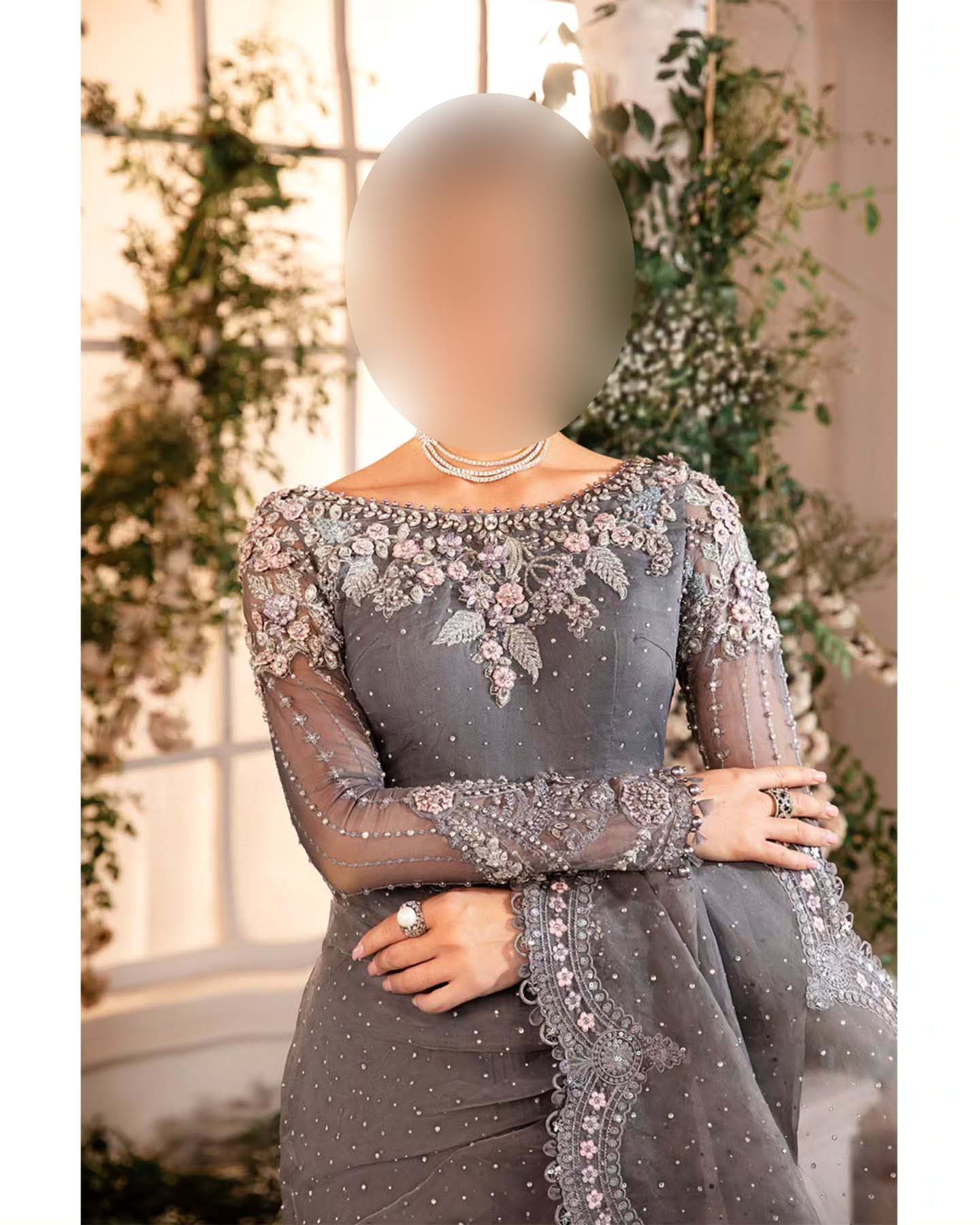 Maria B Exclusive Heavy Embroidered Net Saree with Silk Petticoat Unstitched UP198